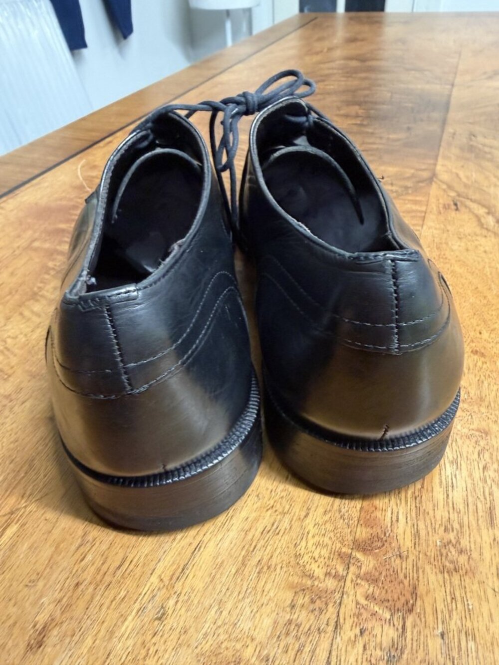 Vtg Donald J Pliner Men’s 10 M Black Leather Oxford Derby Cap Toe Dress shoes - Picture 6 of 8